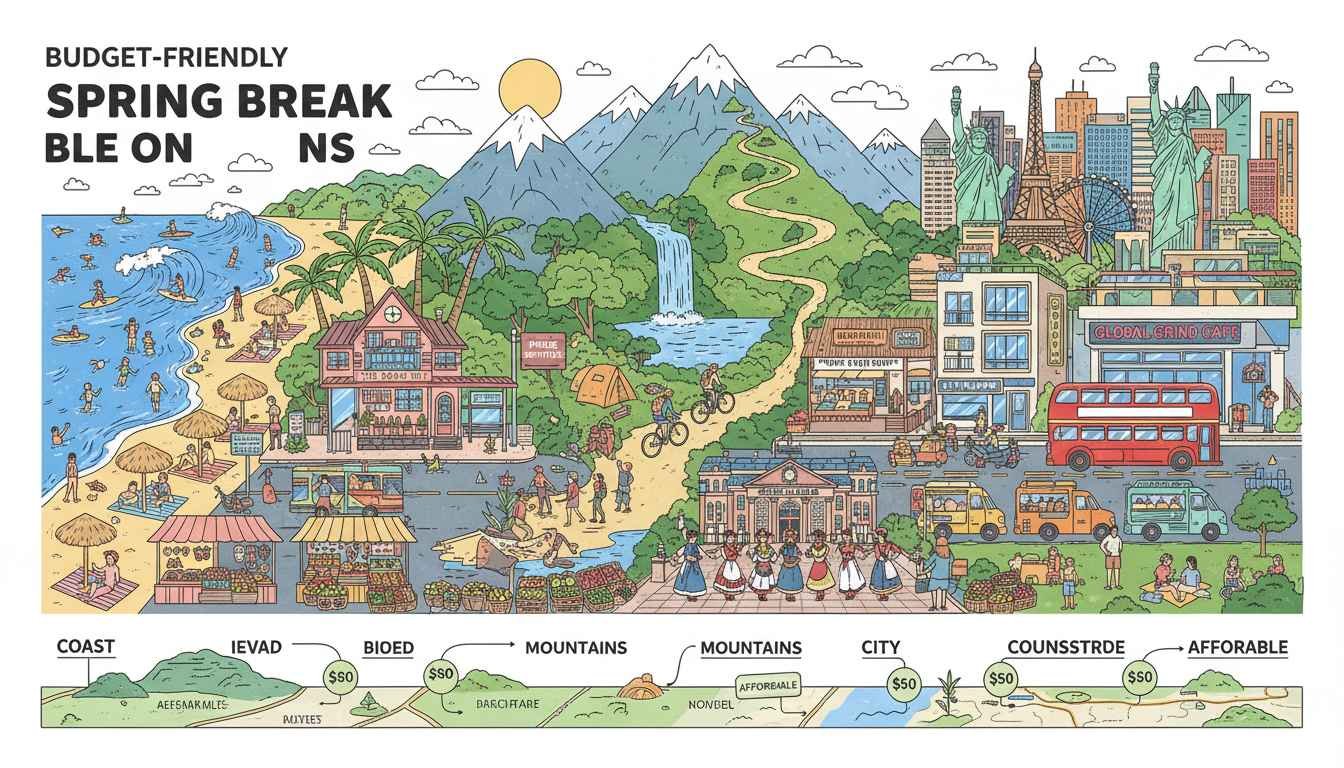 cheap places to visit for spring break