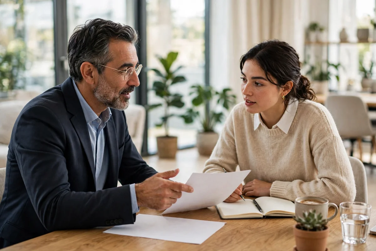Manager discussing career development for employees with a team member